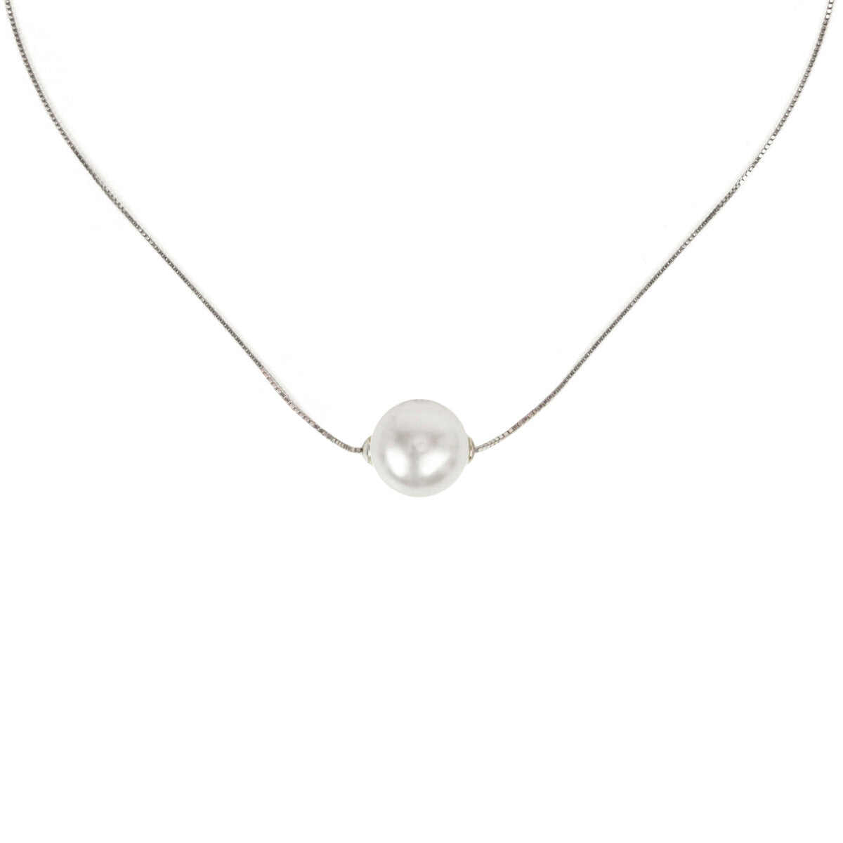 Necklace with large pearl Pearl - White - Sodini Bijoux