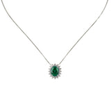 Oval pendant necklace Pearl - Green - Sodini Bijoux