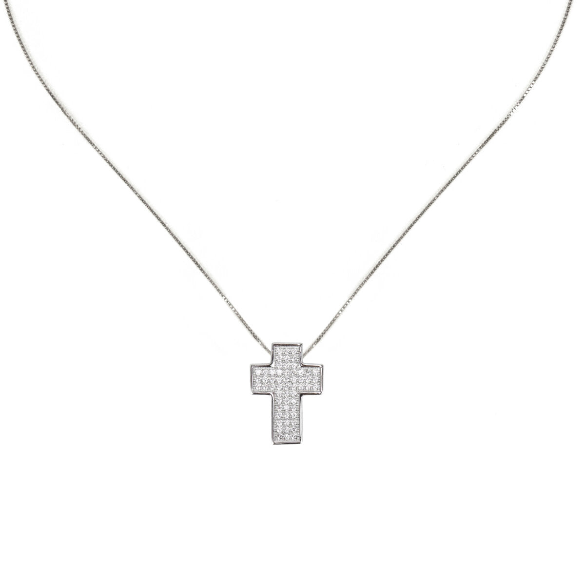 Cross pendant necklace Pearl - White - Sodini Bijoux