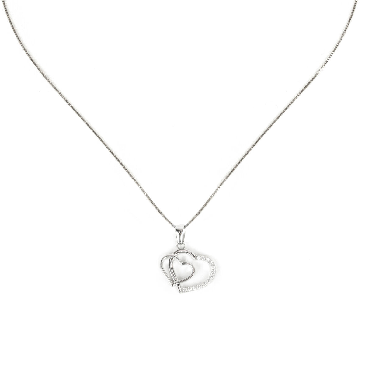 Girocollo con pendente a cuori Pearl - Bianco - Sodini Bijoux