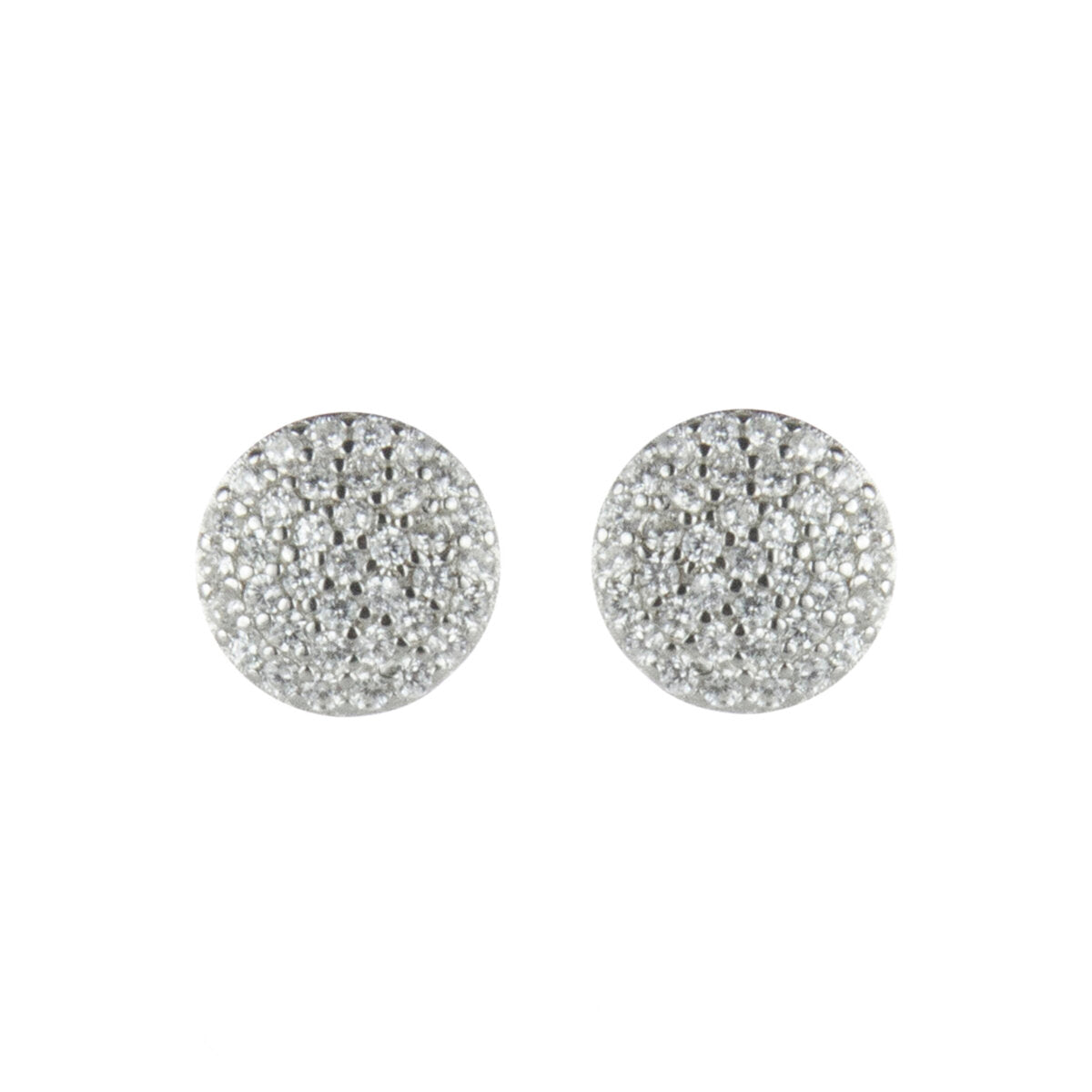 Cubic zirconia pave earrings Pearl - White - Sodini Bijoux