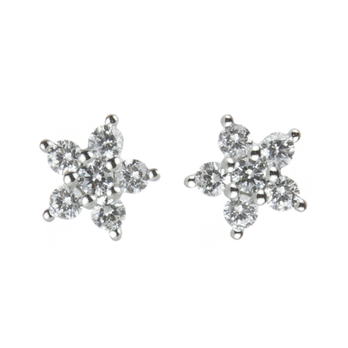 Star cubic zirconia earrings Pearl - White - Sodini Bijoux