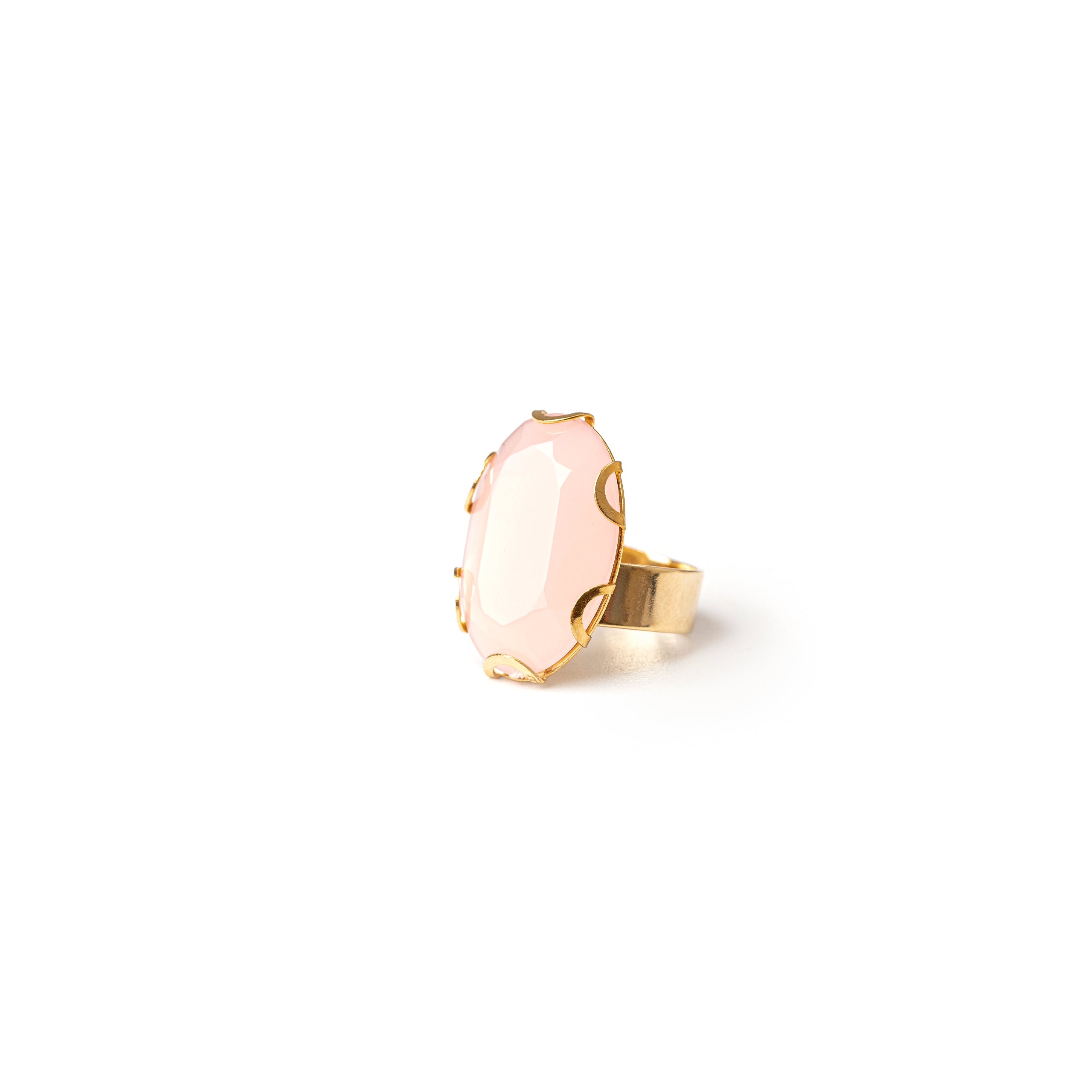 Anello con top esagonale Sunrise - Rosa opale - Sodini Bijoux