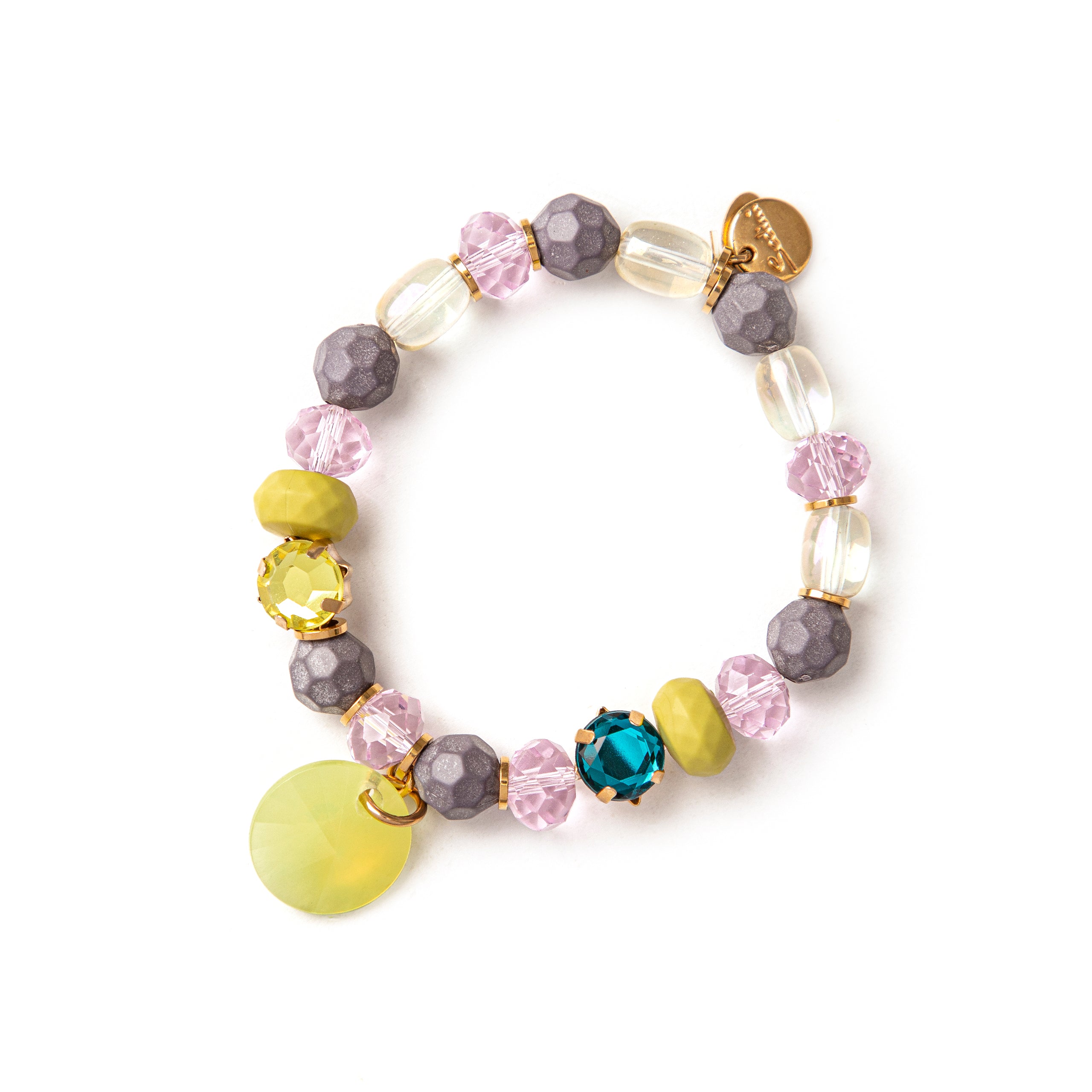 Bracciale elastico perline e dischetto Reverse - Multicolor - Sodini Bijoux