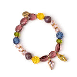 Bracciale elastico con due pendenti Hermitage - Multicolor - Sodini Bijoux