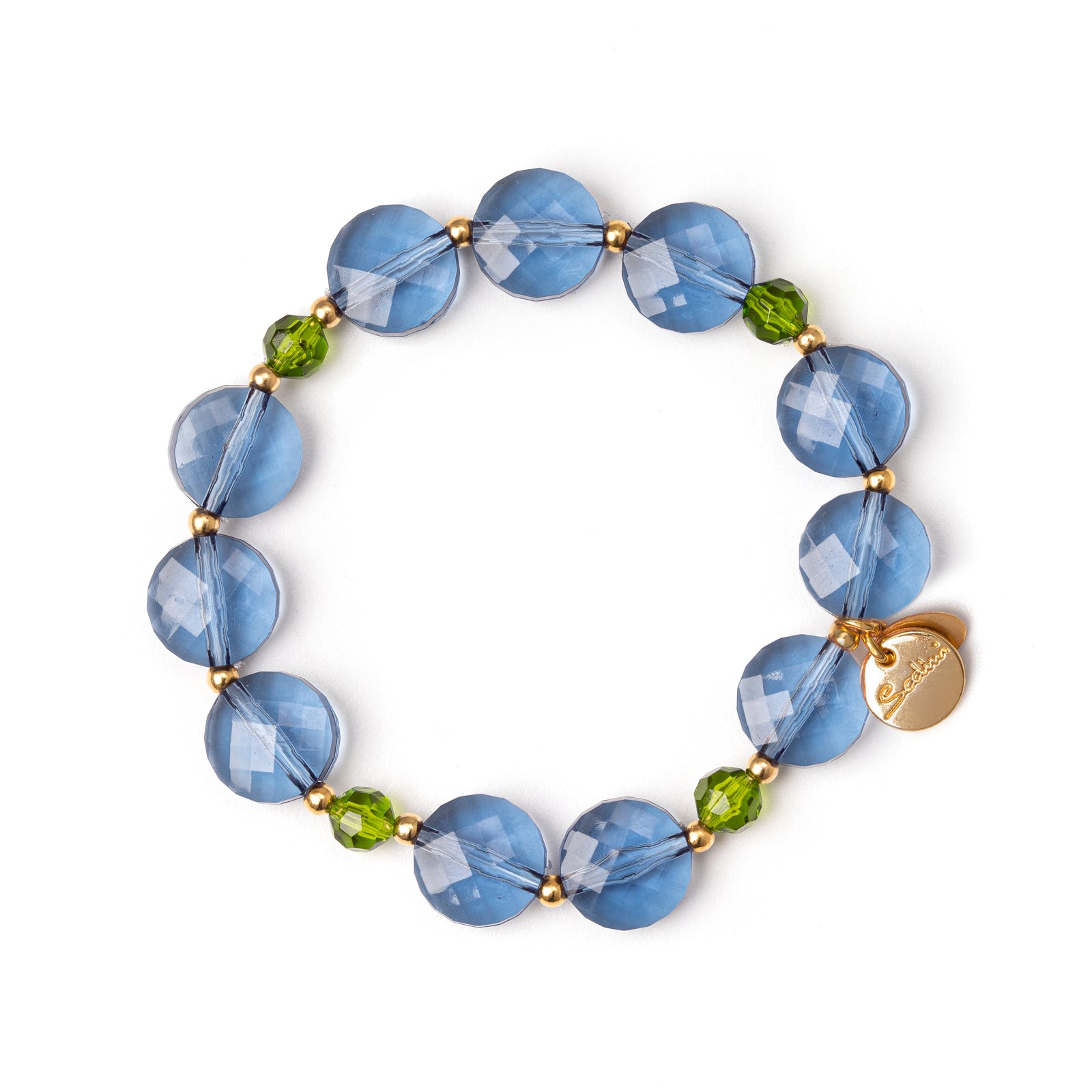 Elastic bracelet with large bonbons Hermitage - Blue - Sodini Bijoux