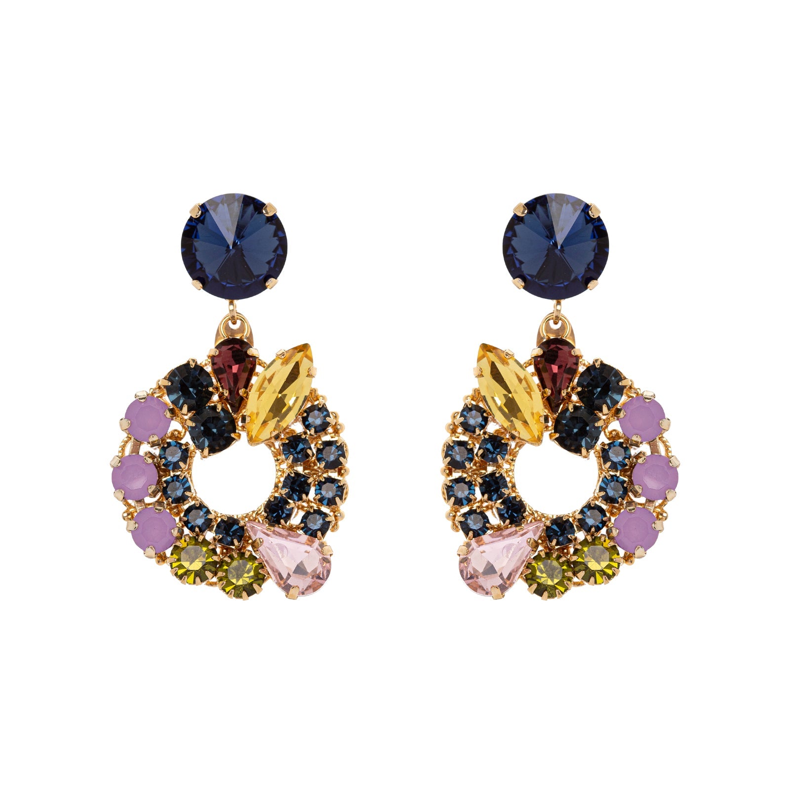 Earrings with dangling garland Hermitage - Multicoloured - Sodini Bijoux