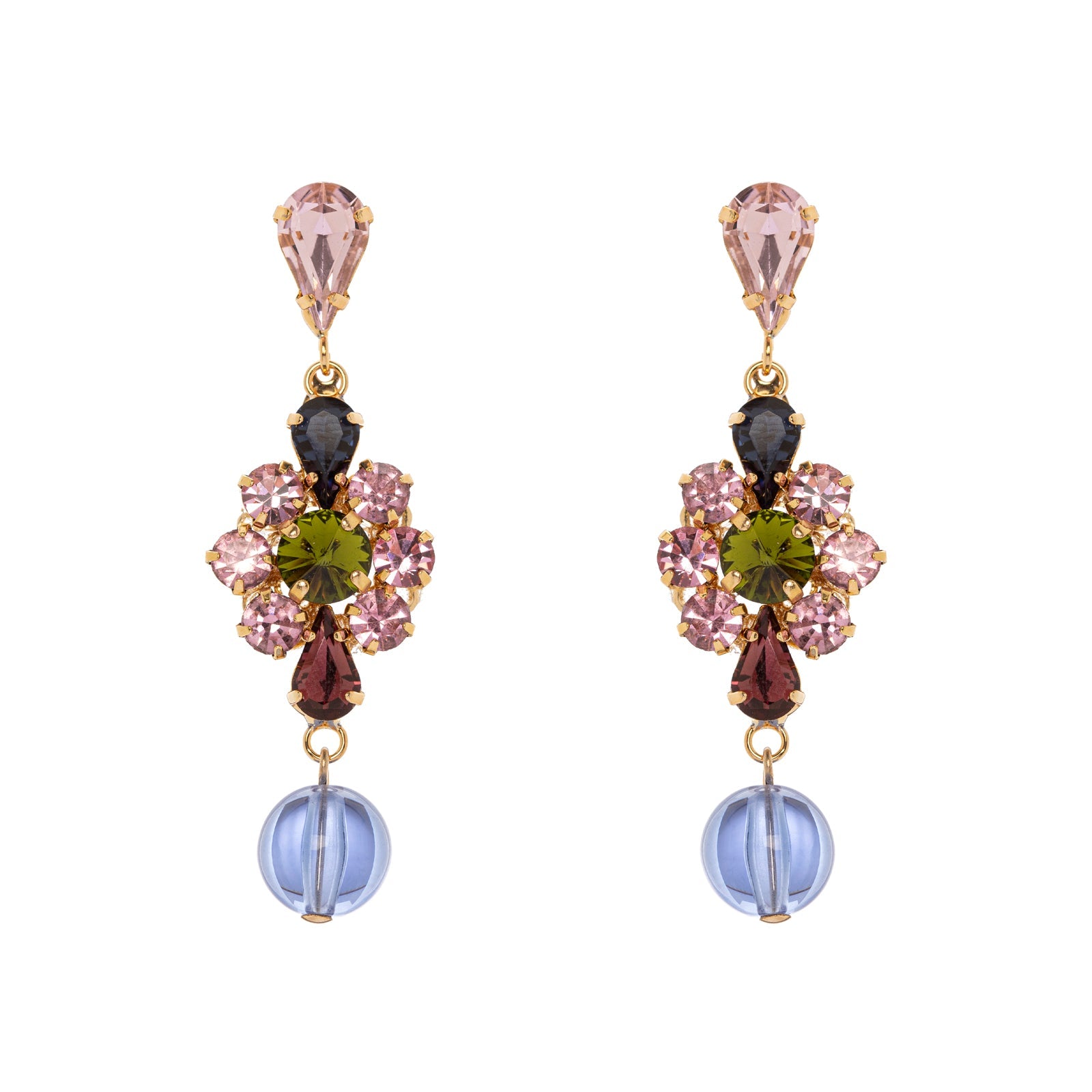 Earrings with dangling flower Hermitage - Multicoloured - Sodini Bijoux