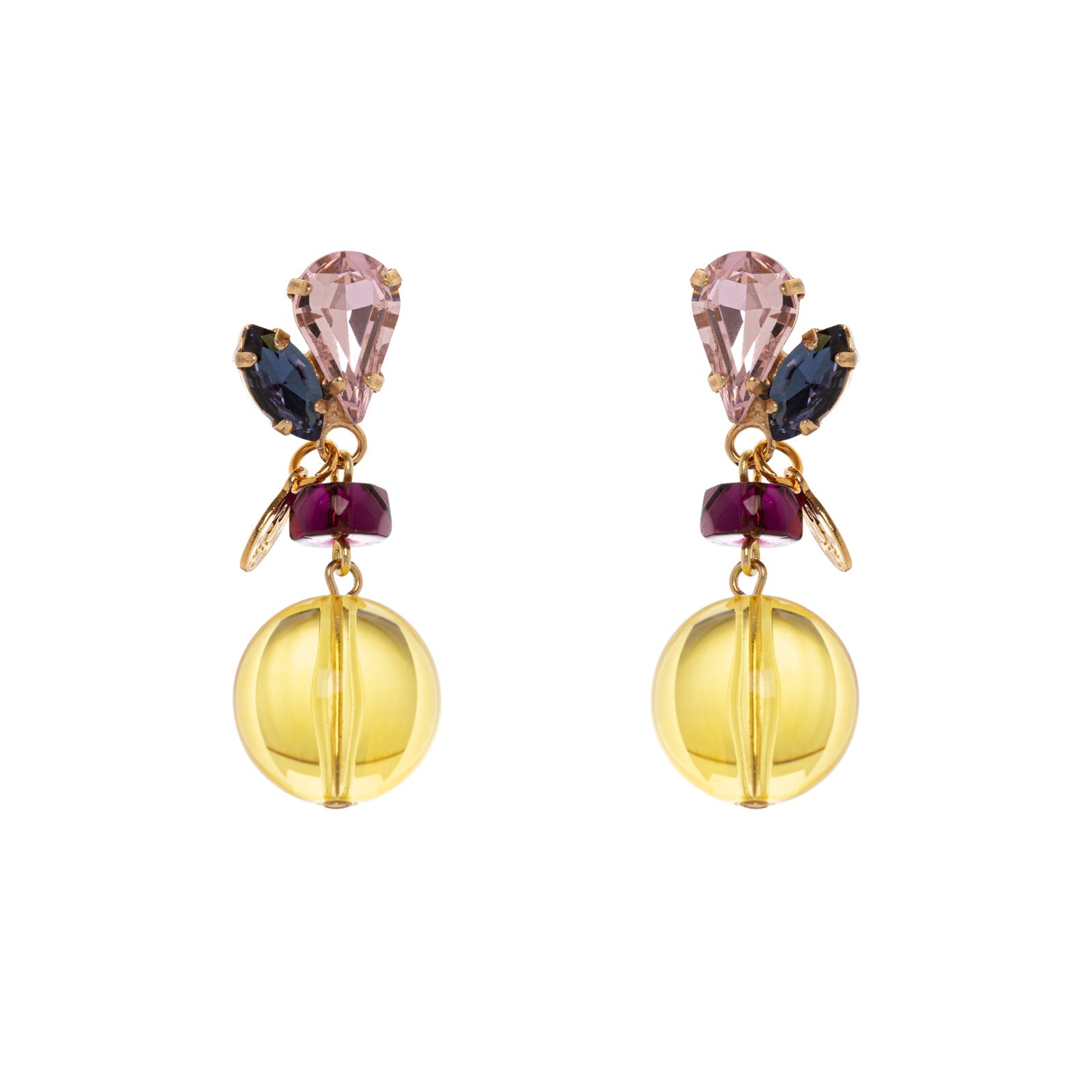 Earrings with dangling boule Hermitage - Multicoloured - Sodini Bijoux