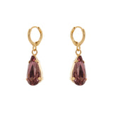 Earrings with drop shaped crystal Hermitage - Viola - Sodini Bijoux