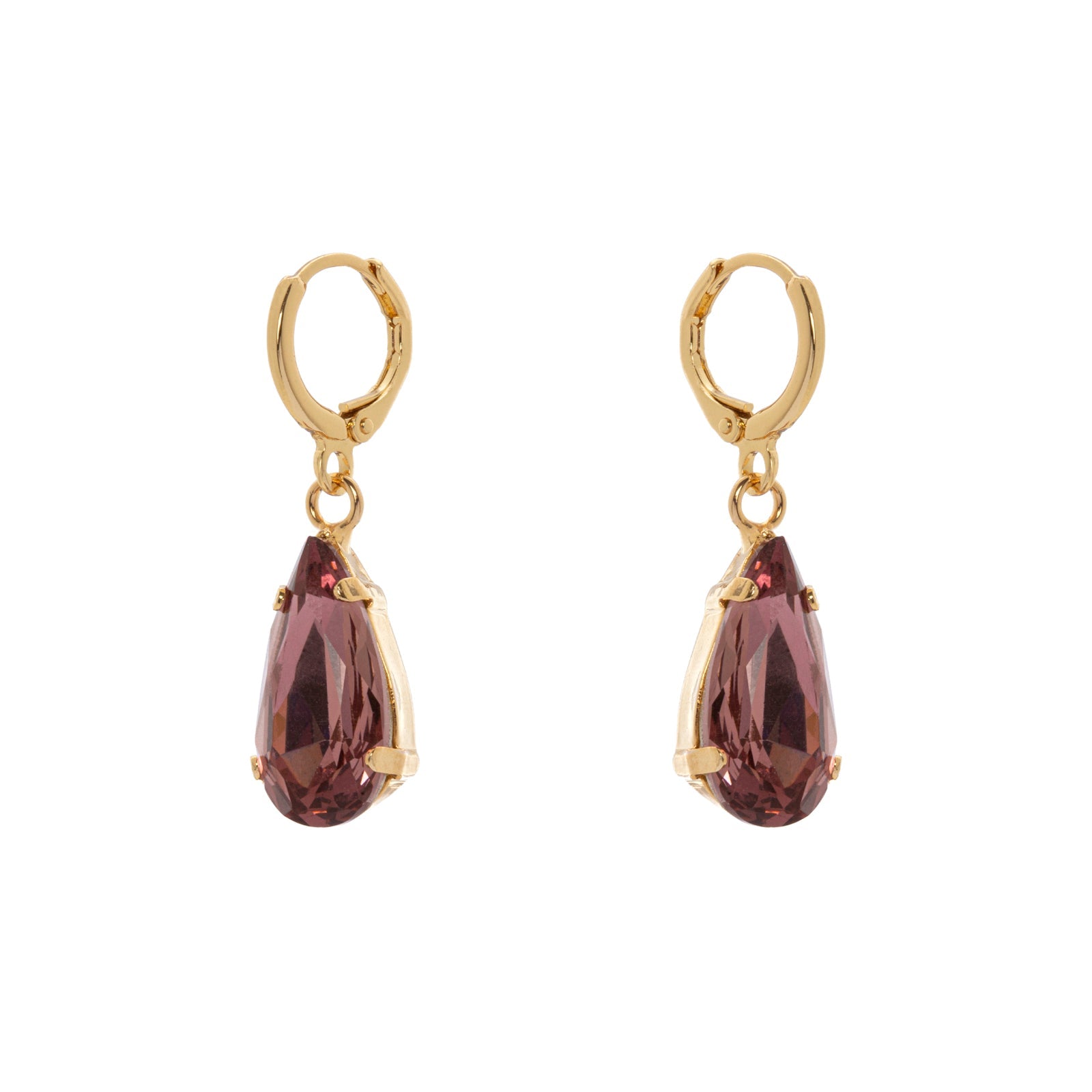 Earrings with drop shaped crystal Hermitage - Viola - Sodini Bijoux