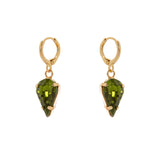 Earrings with upside down drop shaped crystal Hermitage - Green - Sodini Bijoux