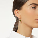 Earrings with upside down drop shaped crystal Hermitage - Green - Sodini Bijoux