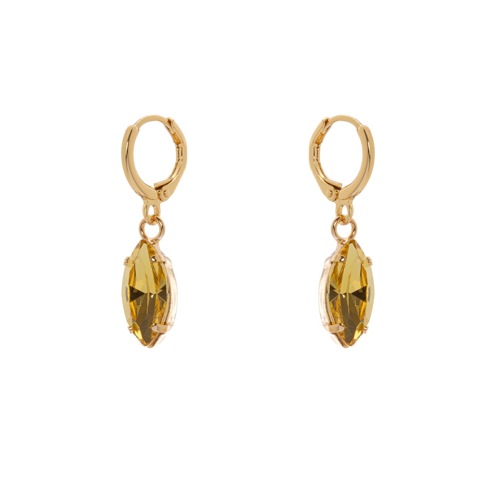 Earrings with navette crystal Hermitage - Yellow - Sodini Bijoux