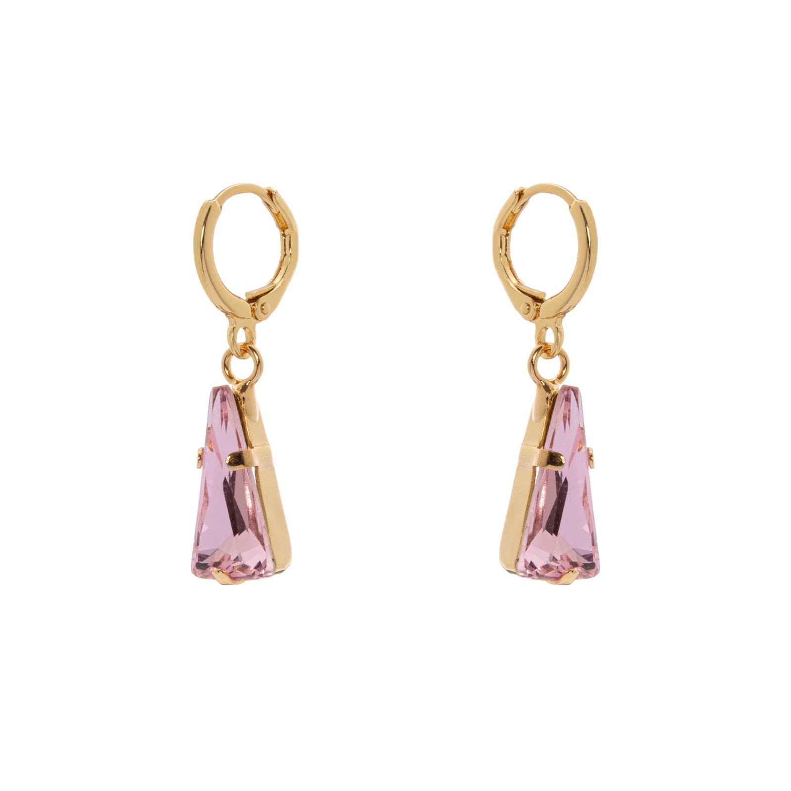 Earrings with pyramid crystal Hermitage - Rose - Sodini Bijoux