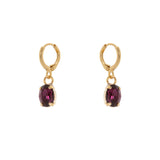 Earrings with oval crystal Hermitage - Viola - Sodini Bijoux