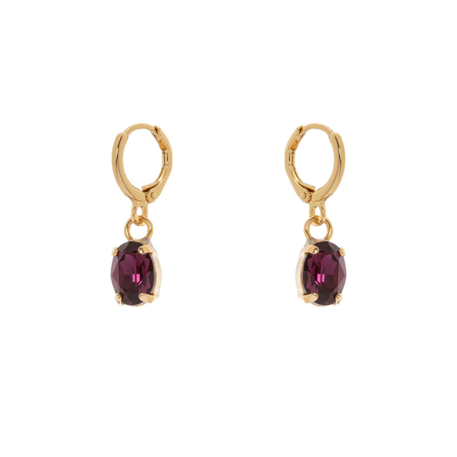 Earrings with oval crystal Hermitage - Viola - Sodini Bijoux