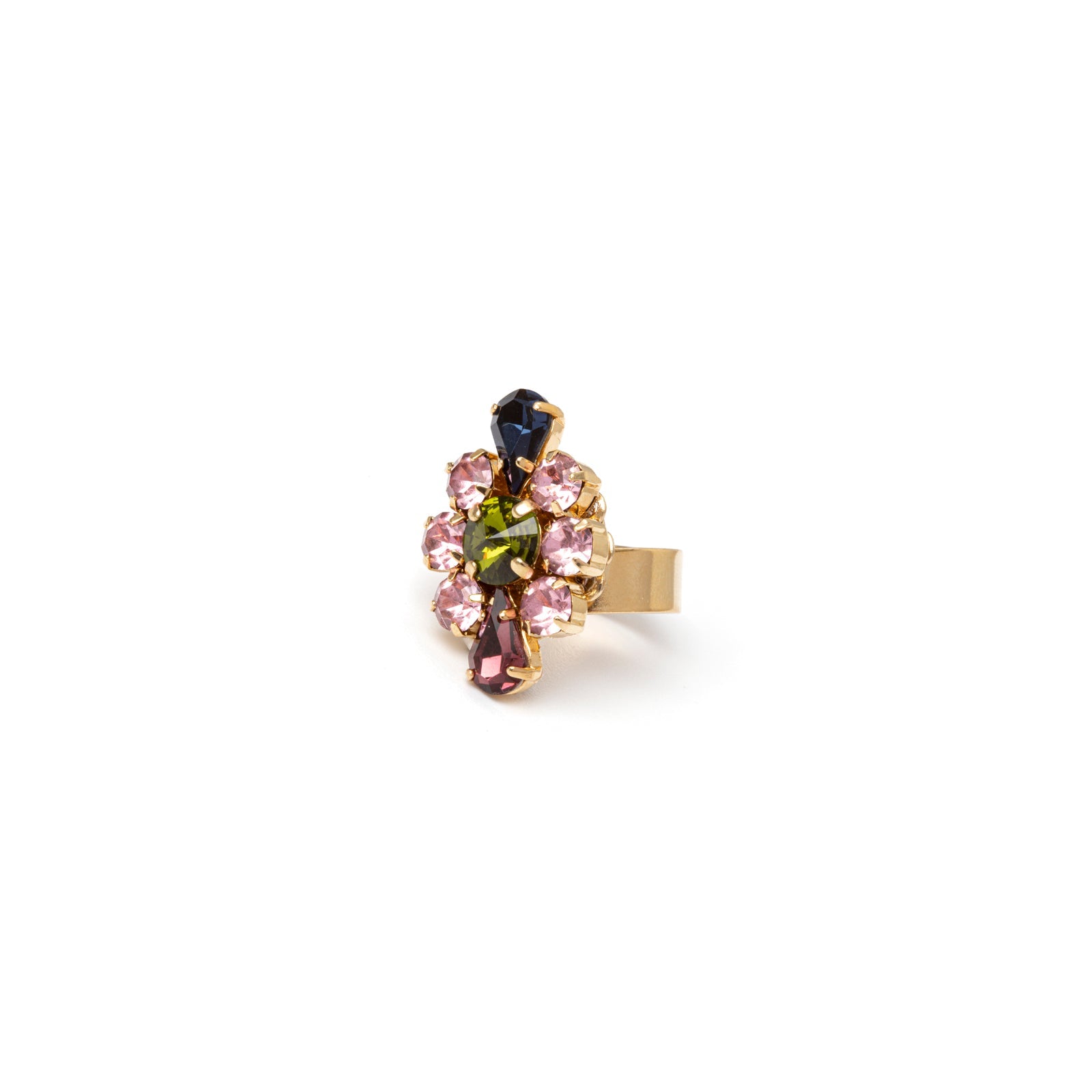 Ring with flower shaped top Hermitage - Multicoloured - Sodini Bijoux