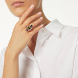 Ring with flower shaped top Hermitage - Multicoloured - Sodini Bijoux