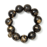 Bracciale elastico con grandi boule Masai - Nero - Sodini Bijoux