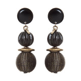 Orecchini con boule pendenti Masai - Nero - Sodini Bijoux