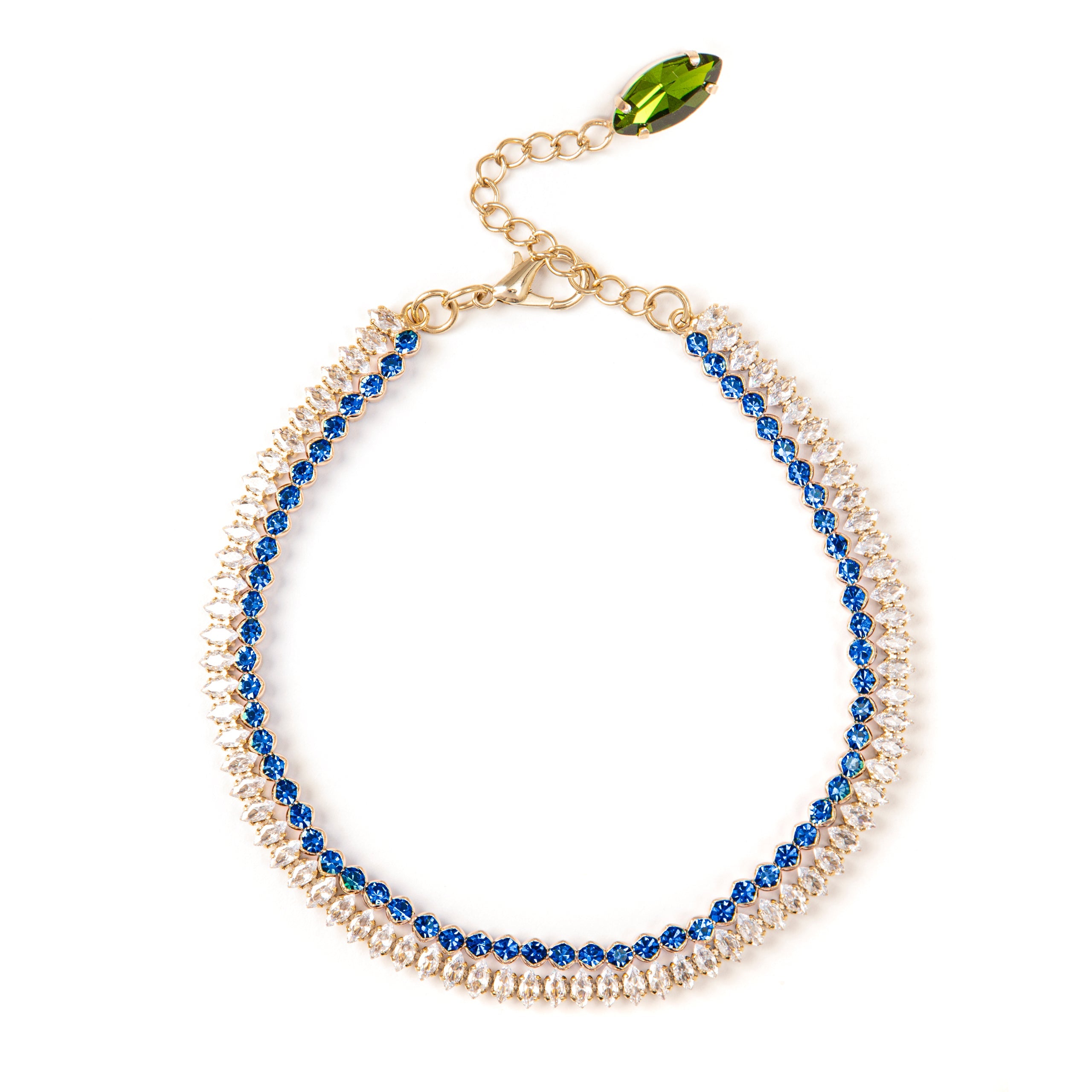 Girocollo choker a doppio filo di cristalli Fly - Blu - Sodini Bijoux