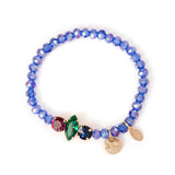 Bracciale elastico con perline e navette Fly - Blu - Sodini Bijoux