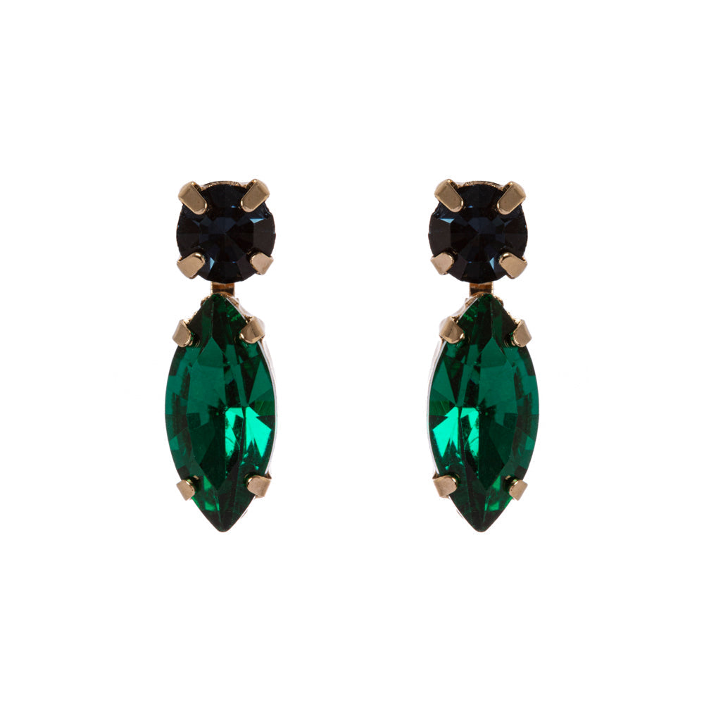 Orecchini a due cristalli Fly - Verde - Sodini Bijoux