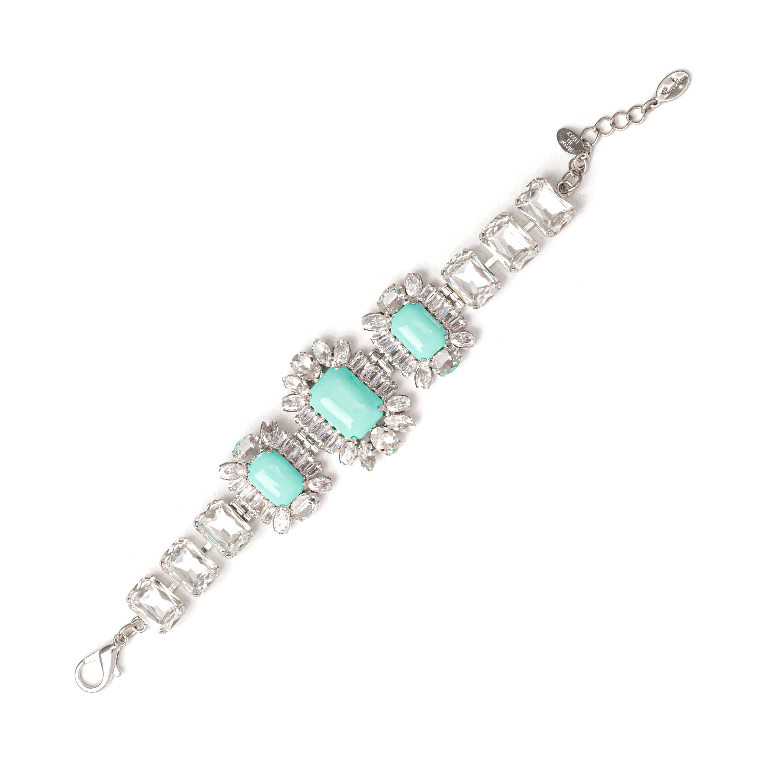 Bracciale cristalli e tre charm Faville turchese - Turchese - Sodini Bijoux