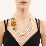 Collana a tre fili e fiore Galen - Multicolor - Sodini Bijoux