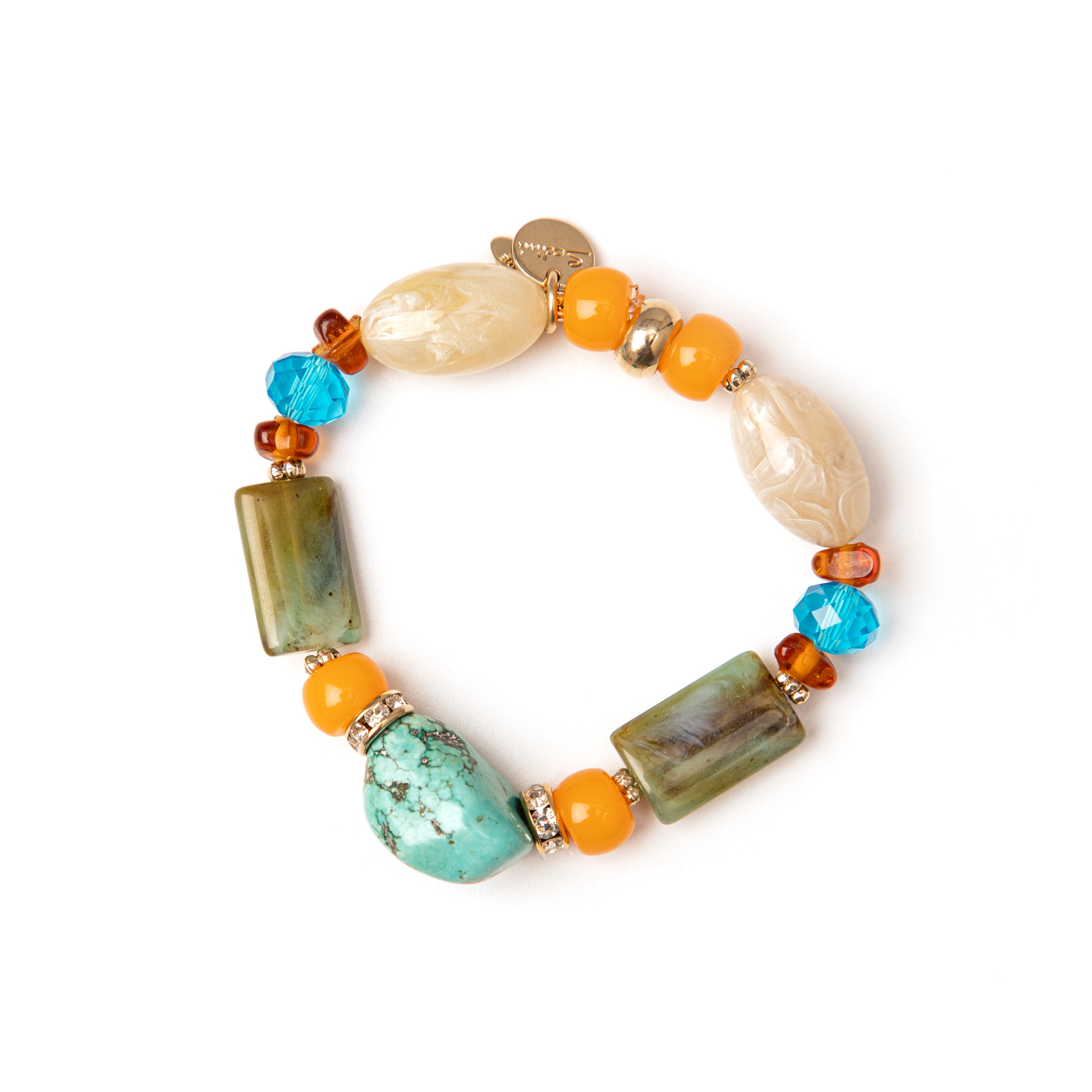 Bracciale elastico con pietre dure Galen - Multicolor - Sodini Bijoux