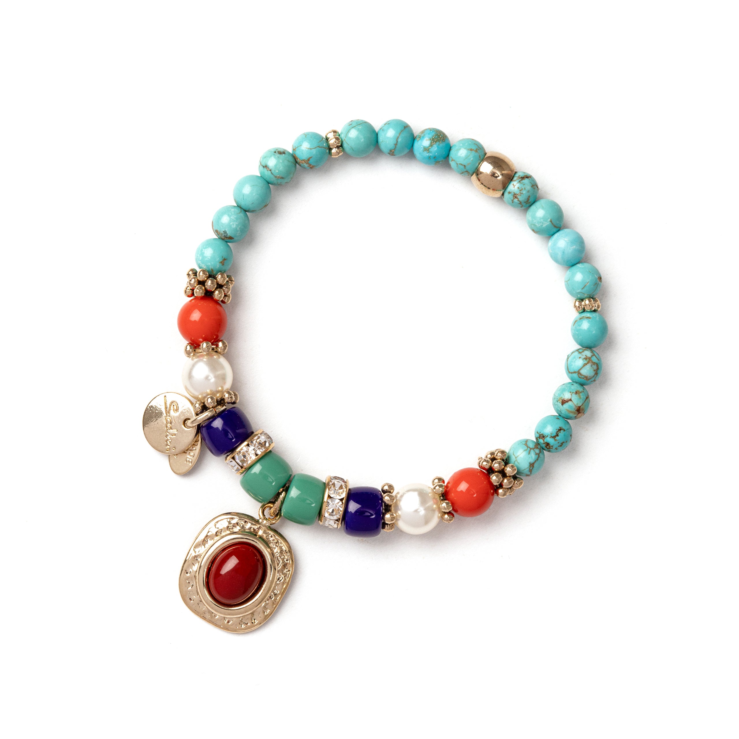 Bracciale elastico con charm pendente Magdalena - Multicolor - Sodini Bijoux