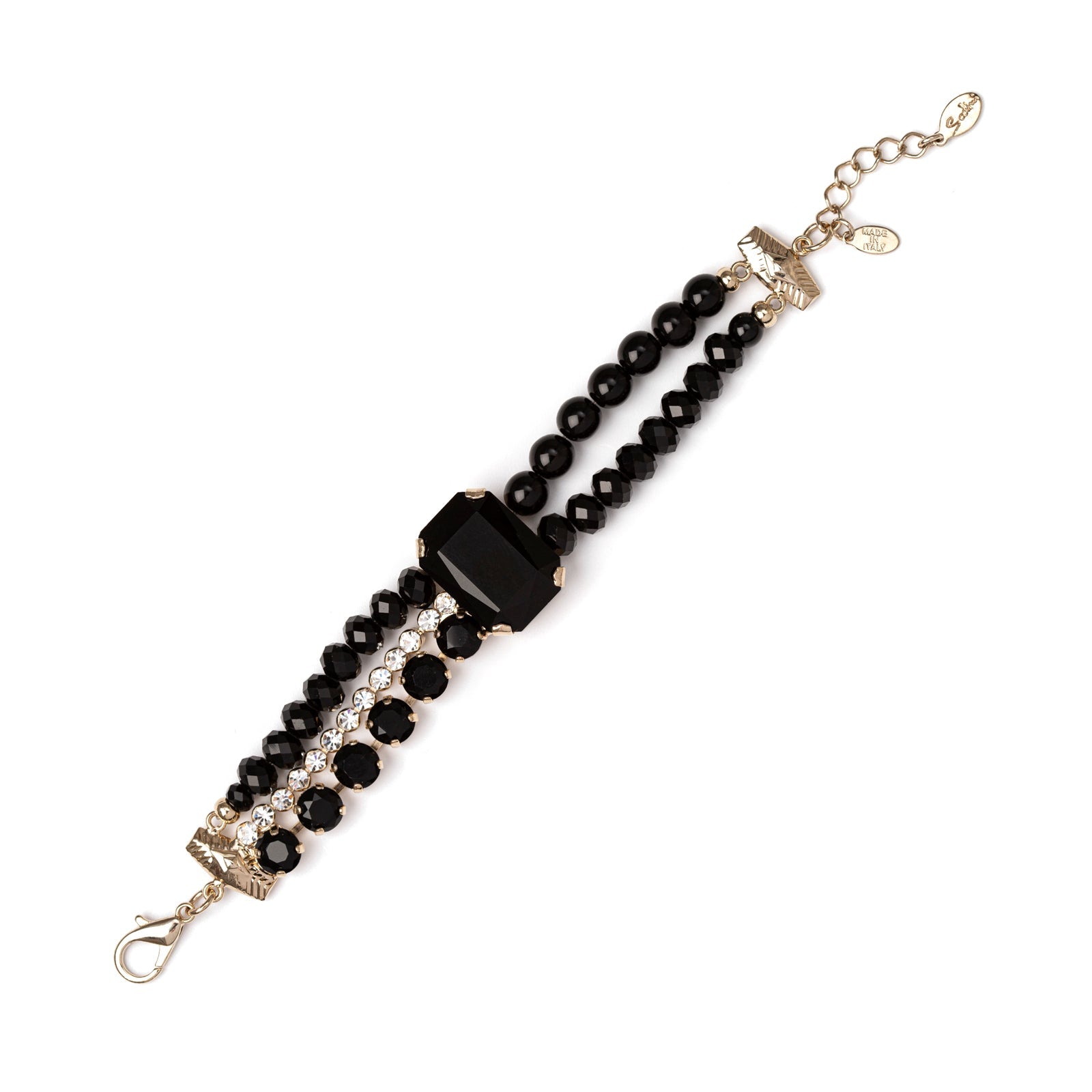 Multi-thread bracelet Madame - Black - Sodini Bijoux