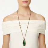 Necklace with large pendant La reve - Green - Sodini Bijoux