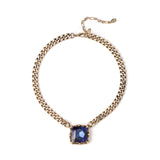 Choker with octagonal crystal La reve - Blue - Sodini Bijoux