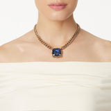 Choker with octagonal crystal La reve - Blue - Sodini Bijoux