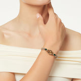 Bracelet with chain and navette crystal La reve - Yellow - Sodini Bijoux