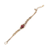 Bracelet with chain and navette crystal La reve - Viola - Sodini Bijoux