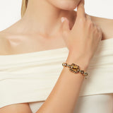 Elastic bracelet with beads and boules La reve - Yellow - Sodini Bijoux