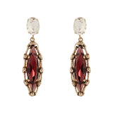 Earrings with large navette La reve - Bordeaux - Sodini Bijoux