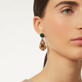 Earrings with drop shaped pendant La reve - Yellow - Sodini Bijoux