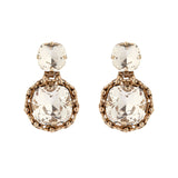 Earrings with two clear crystals La reve - White - Sodini Bijoux