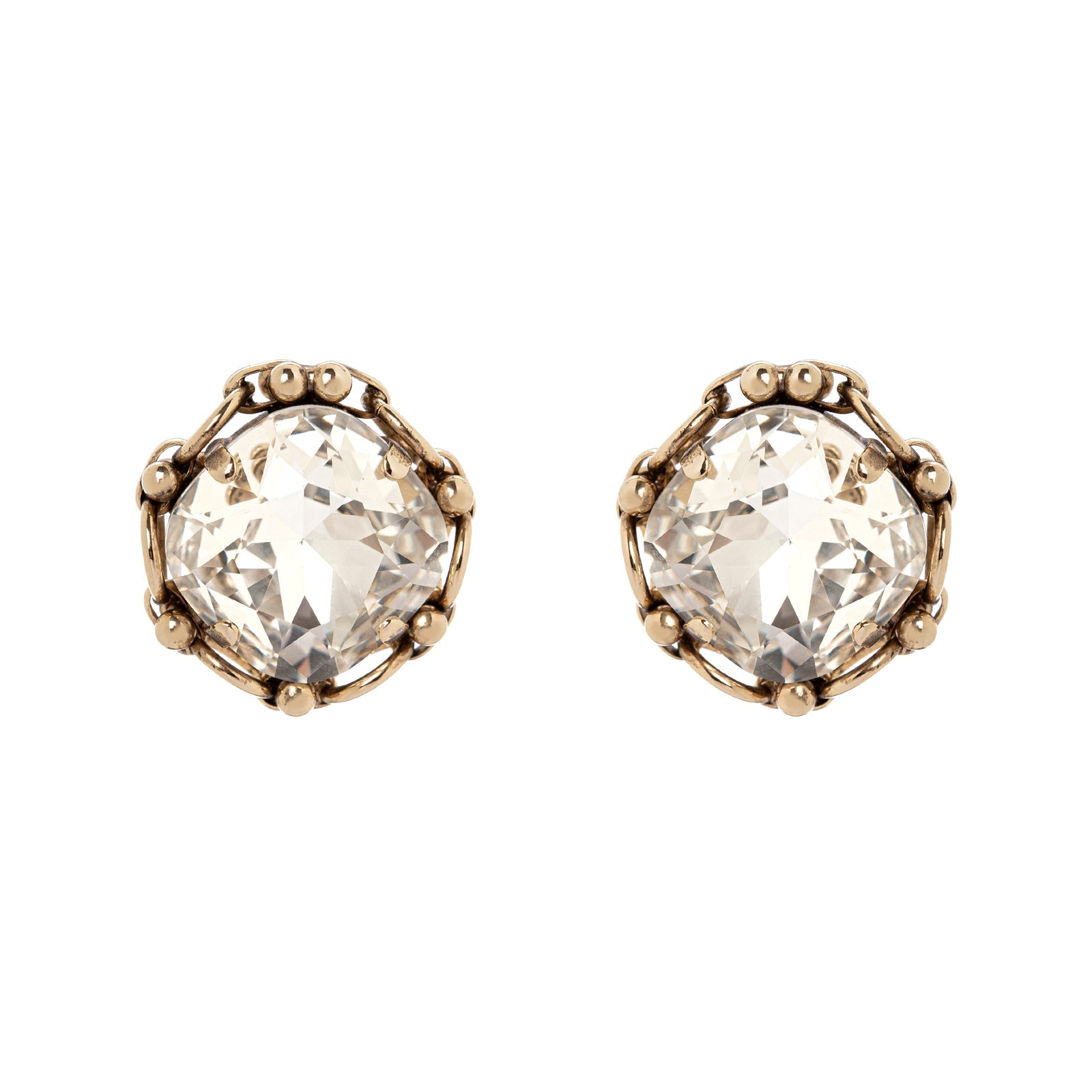 Stud earrings with crystal La reve - White - Sodini Bijoux