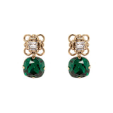 Earrings with frame of rings La reve - Green - Sodini Bijoux