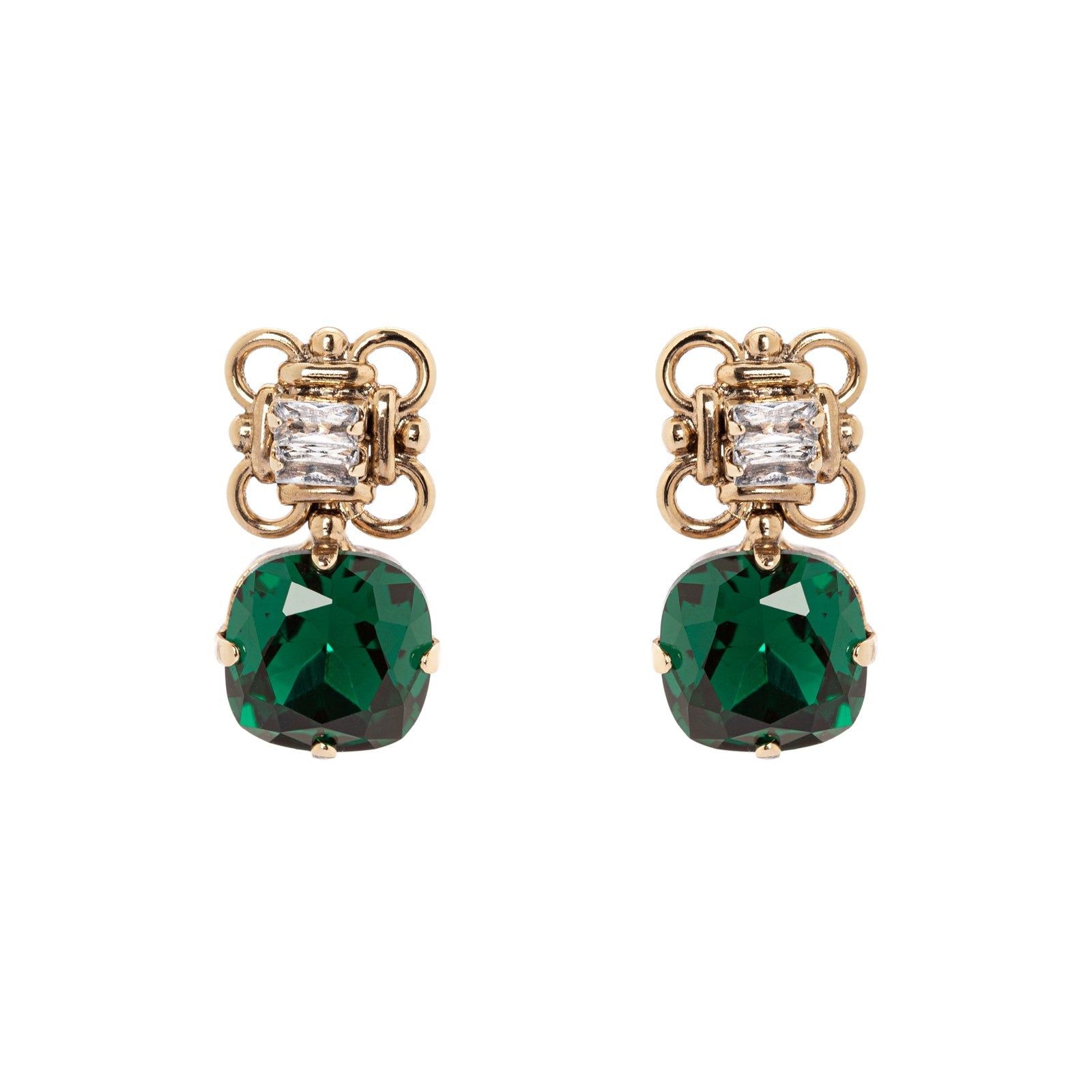 Earrings with frame of rings La reve - Green - Sodini Bijoux