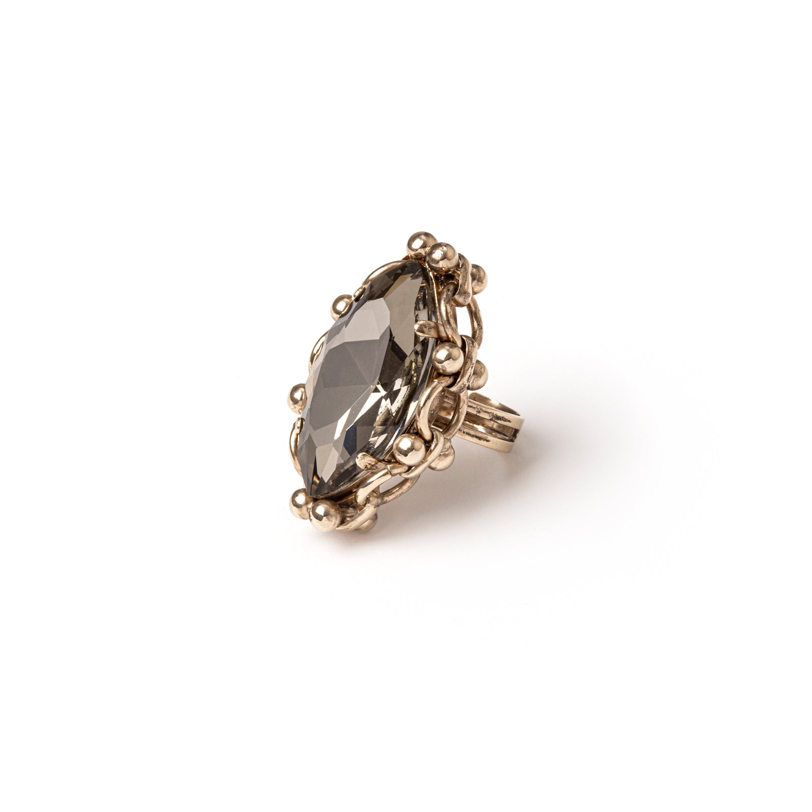 Ring with large navette La reve - Grey - Sodini Bijoux