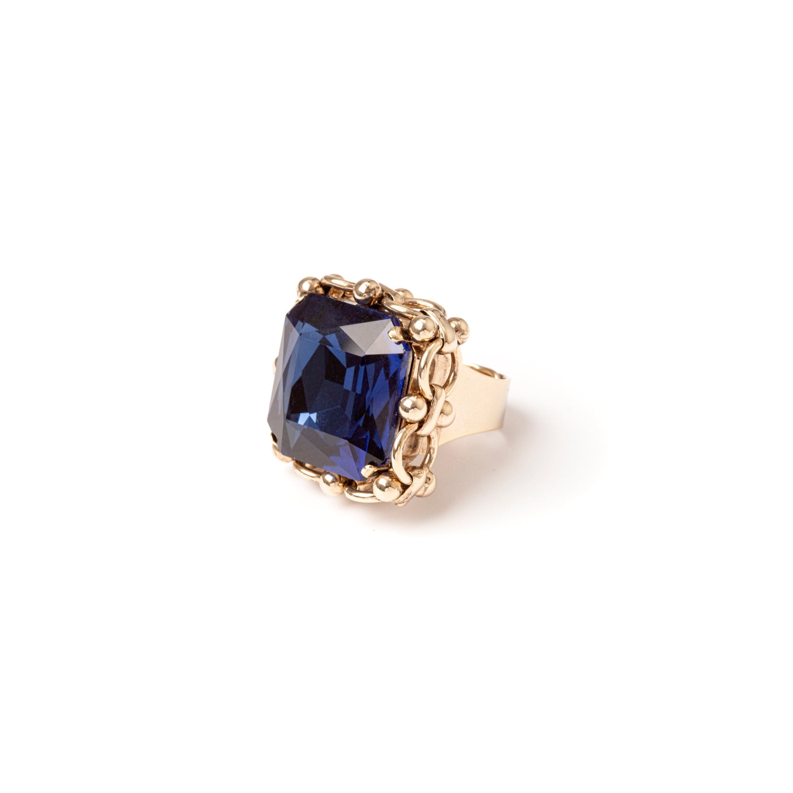 Anello con cristallo quadrato La Rève - Blu - Sodini Bijoux