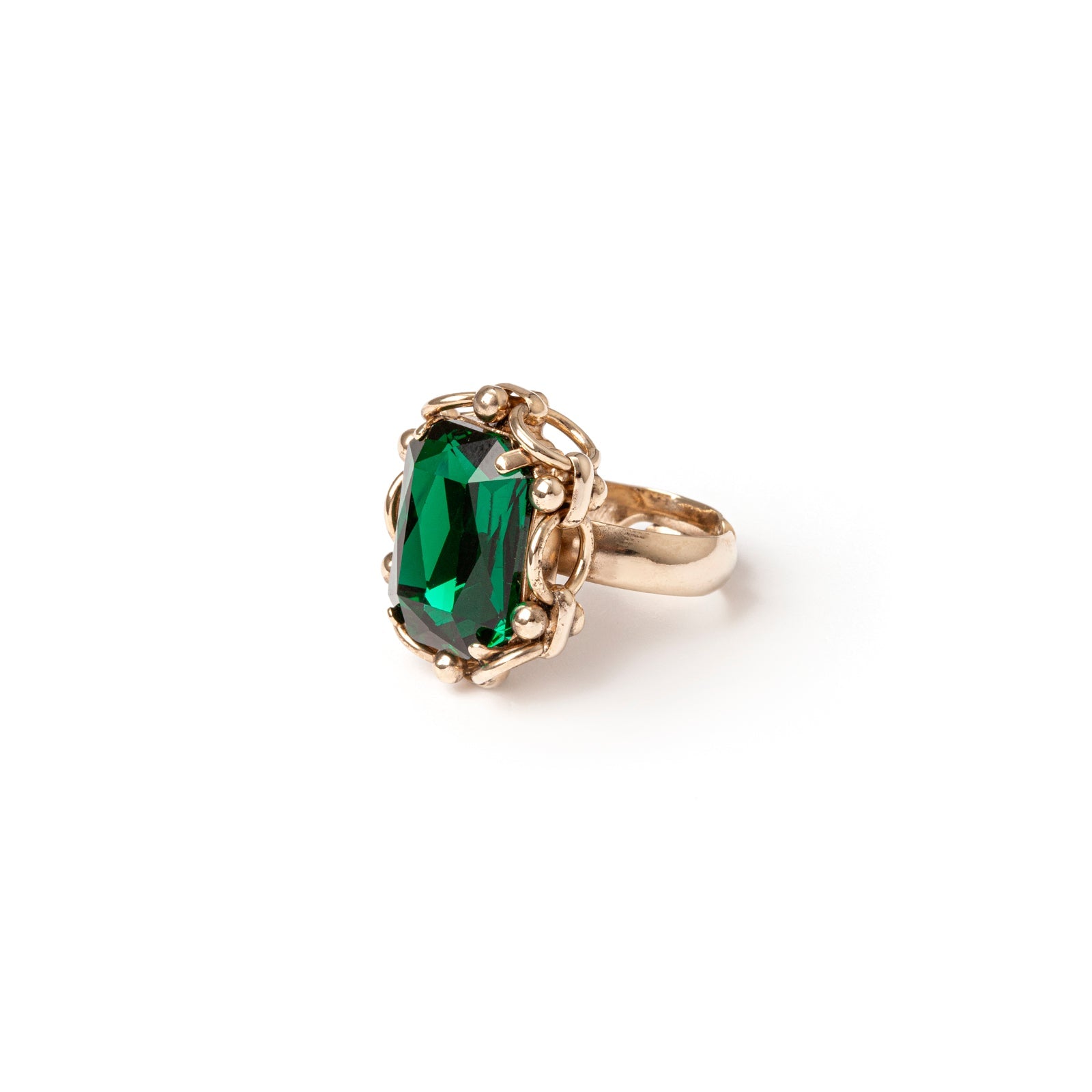 Anello con cristallo esagonale La Rève - Verde - Sodini Bijoux