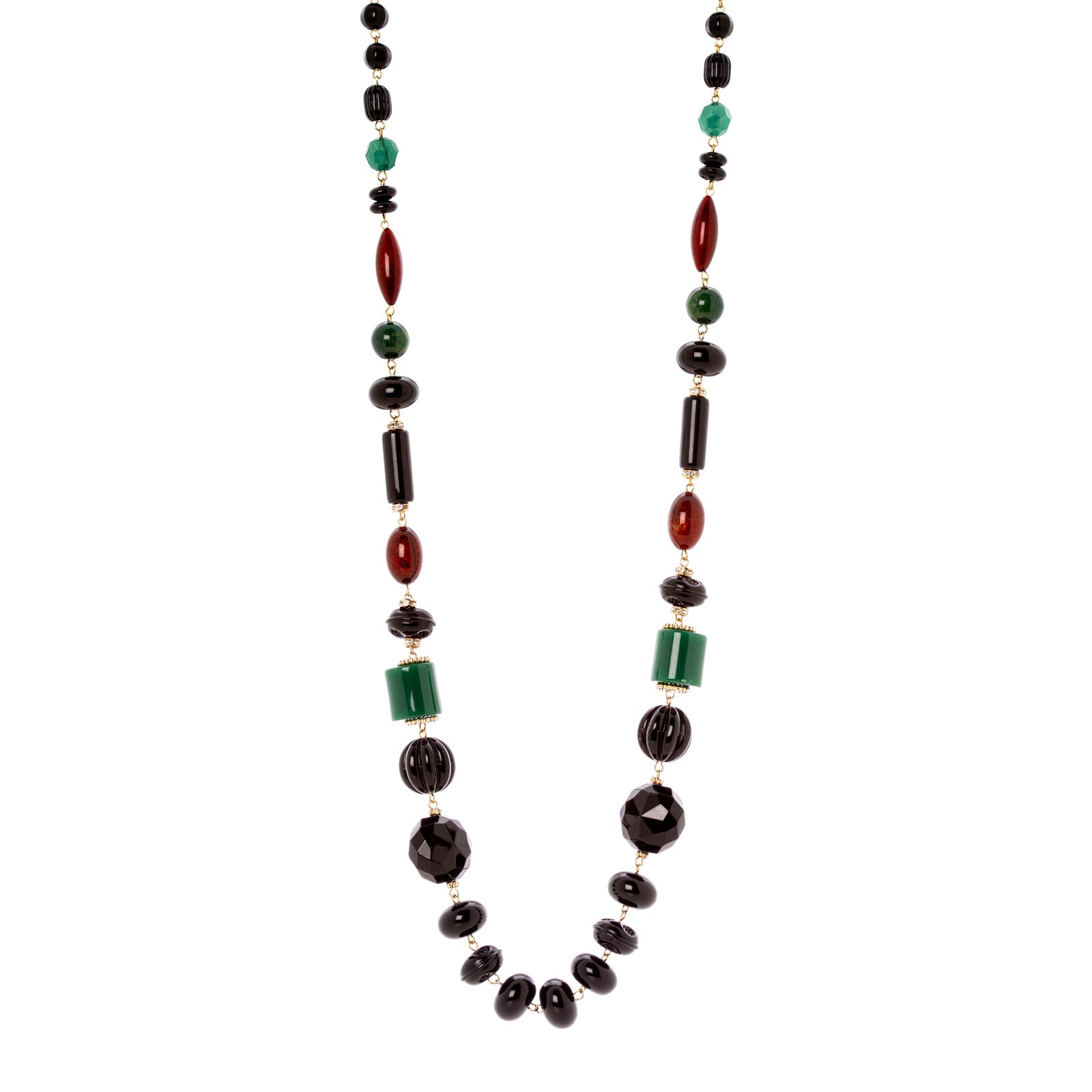 Collana lunga boule e cilindretti Capua - Multicolor - Sodini Bijoux