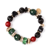 Bracciale elastico boule, cilindretti e pietre Capua - Multicolor - Sodini Bijoux